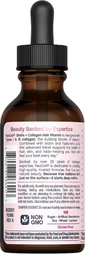 Vista 3 de NeoCell Biotina líquida y colágeno 110,000mcg Beauty Drops