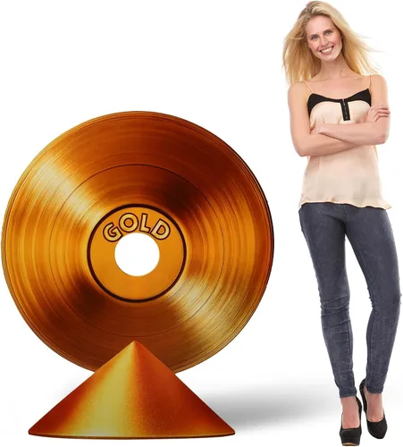 Vista 8 de Vicenpal Disco de vinilo de 3.7 pies de los años 50 y 70 con recortes de cartón, tamaño real, de los años 50, decoración de fiesta, telón de fondo