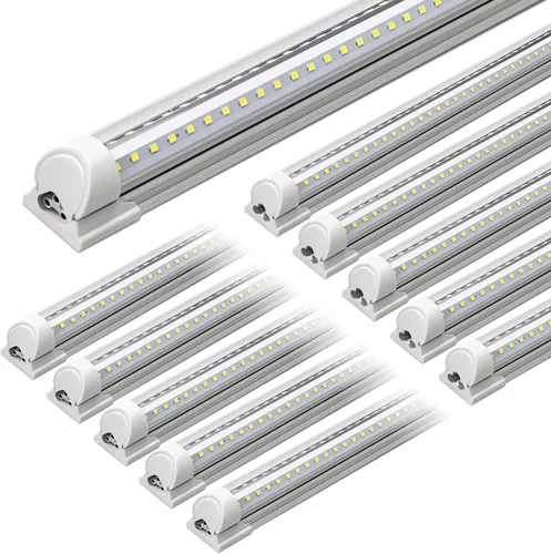 Vista 20 de Barrina T8 Luz LED para Taller 4 Pies, 40W 5500LM 5000K, Cubierta Transparente, Luces de Techo para Garaje, Lámpara LED en Forma de V, Luces