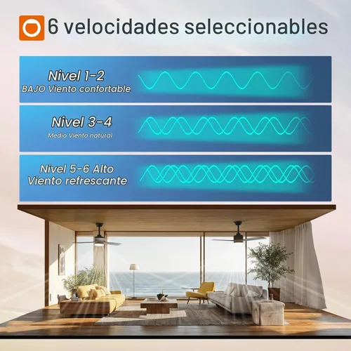 Vista 6 de addlon Ventiladores de techo de madera maciza de 42 pulgadas con luces