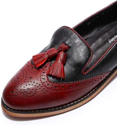 Vista 3 de Mona Flying - Mocasines de cuero planos informales para mujer