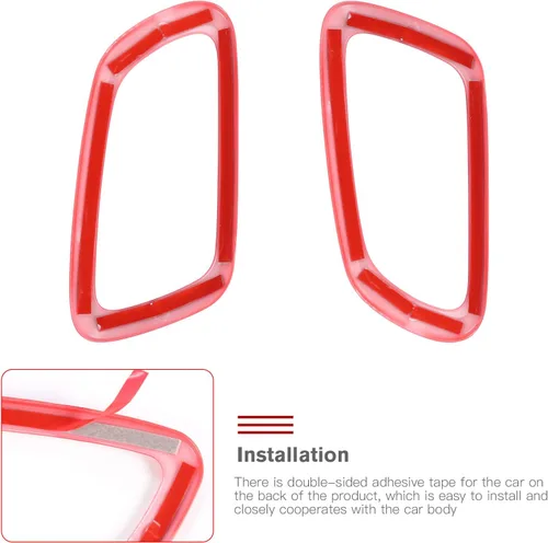 Vista 4 de CheroCar Grand Cherokee - Cubierta para manija interior de puerta para Jeep Grand Cherokee 2011-2026, 4 piezas ABS rojo interior manija de puerta