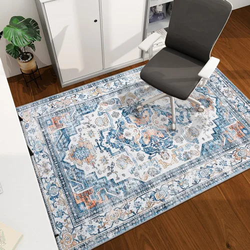 Vista 56 de Tapete para silla de oficina para suelo de madera dura, 48"x36" tapete protector de escritorio de computadora de fácil deslizamiento para silla Hoja