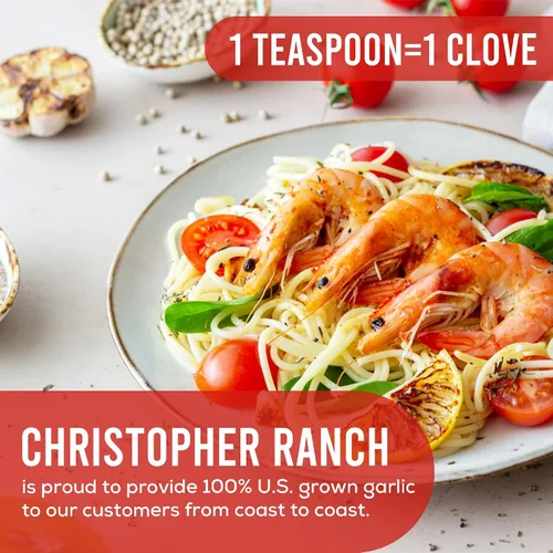 Vista 7 de Christopher Ranch Ajo picado en aceite de oliva, fresco cultivado en California, listo para usar, calidad premium, sin gluten, apto para veganos