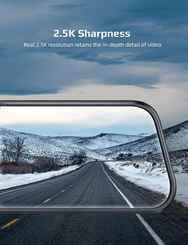 Vista 2 de Cámara de tablero de espejo de 2.5 K, control de voz doble con pantalla táctil de 10 pulgadas, cámara de espejo retrovisor, cámara de respaldo