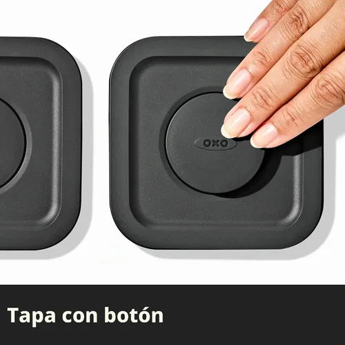 Vista 5 de OXO Good Grips - Juego de 5 recipientes para apretar mate, color negro mate