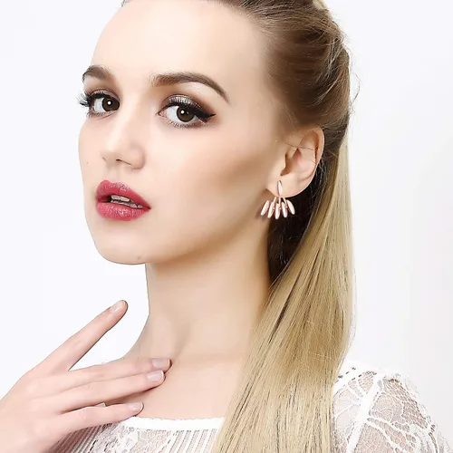 Vista 5 de 1821 pares de aretes con diseño de flor de loto para mujeres y niñas, minimalismo con circonita cúbica, turquesa, juego de aretes elegantes