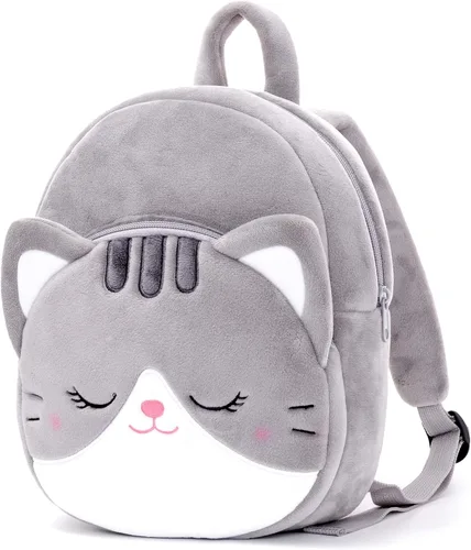 Vista 46 de Lazada Mochila para niños pequeños, juguetes de animales de peluche, mochila pequeña, color gris, 9.5 pulgadas