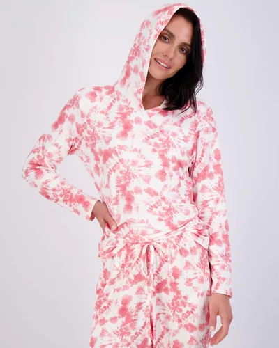 Vista 2 de Real Essentials 4 piezas sudadera con capucha y sudadera Henley de manga larga para mujer - Conjunto deportivo para descansar