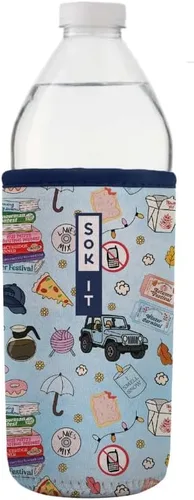 Vista 261 de Sok It BotlSok Funda para botella de agua con cubierta de neopreno aislante (Floral abstracto, se ajusta a CamelBak o Nalgene de 12 onzas)
