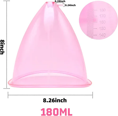 Vista 2 de ZILAMPU Copas de vacío para glúteos de 6.1 fl oz, accesorios para máquina de ventosas de terapia de vacío XL, ventosas de 8.26 pulgadas de diámetro