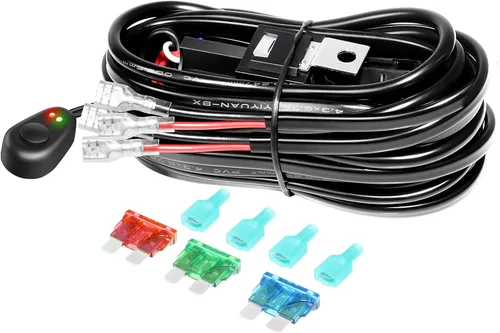 Vista 9 de SKYWORLD Kit de arnés de cableado de 1 cable de 10 pies para barra de luz de trabajo LED, interruptor de encendido/apagado de 14 V, kit de arnés