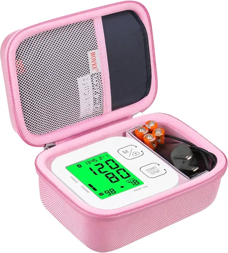 Vista 8 de BOVKE Funda de transporte para iHealth Track Smart Monitor de presión arterial superior del brazo, iHealth Bluetooth para máquina de presión Negro
