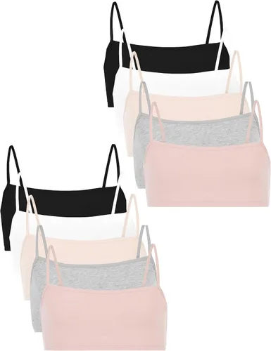 Vista 5 de Fruit of The Loom Niñas Paquetes de valor de sujetadores de entrenamiento para niñas grandes Tono negro/gris jaspeado