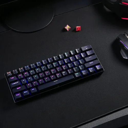 Vista 9 de Redragon K530 Pro Draconic - Teclado mecánico RGB 60% inalámbrico, Bluetooth2.4Ghzcable 3 modos 61 teclas teclado compacto para juegos con enchufe