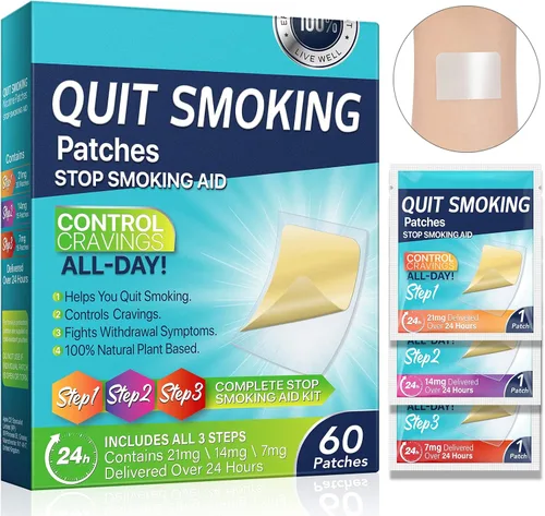 Vista 10 de Paso 1 Parches para dejar de fumar, parches para dejar de fumar de 21 mg, parche de ayuda para dejar de fumar, fácil y eficaz, 30 calcomanías