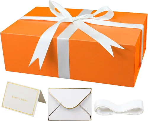 Vista 18 de YINUOYOUJIA Cajas de regalo grandes negras con tapa, caja de regalo magnética de 14 x 9 x 4.5 pulgadas con cinta, tarjetas y sobres para regalos
