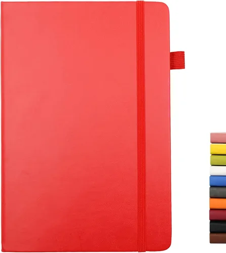 Vista 12 de Cuadernos forrados para diario, con lazo para bolígrafo. Cuadernos de tapa dura para trabajo, papel grueso de 100 Gsm con bolsillo