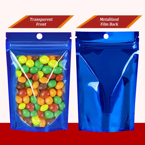 Vista 2 de Paquete de 100 bolsas de Mylar a prueba de olores con cremallera resellable y ventana transparente, bolsas de papel de aluminio a prueba de olores