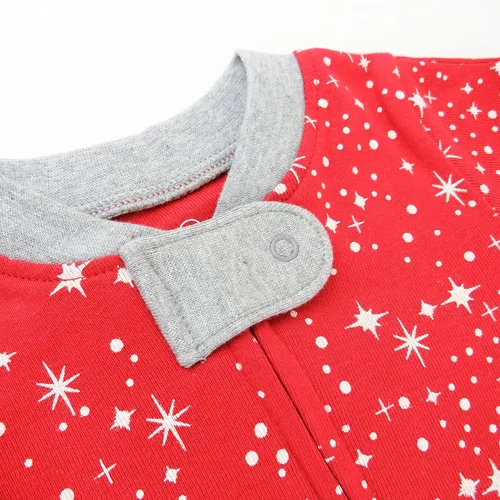 Vista 2 de HonestBaby Sleep and Play Footed Holiday Pajamas One-Piece Sleeper Zip-front Organic Cotton PJs Baby Boys, Girls, Unisex