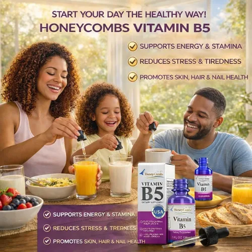 Vista 6 de Vitamina B5 Gotas de ácido pantoténico 500% DV Líquido B5 Suplemento Vegano Vitamina B Complejo Líquido Rápida Absorción Rápida Gotas Líquidas Apoyo