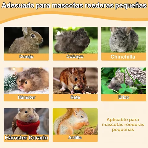 Vista 7 de 70 piezas de conejito de indias masticables, juguetes masticables de hámster Chinchilla para dientes, chips de heno Timothy, palitos para conejillo