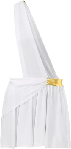 Vista 5 de HULIJA Disfraz de Toga griego romano de Halloween para hombre adulto, falda con volantes y tirantes