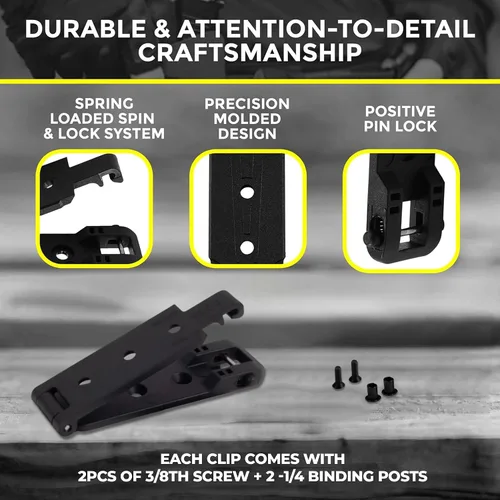 Vista 4 de Molle Attachment – Clip de cinturón de bloqueo rápido con hardware de montaje para fundas, bolsas de cargadores, fundas de cuchillos, chalecos