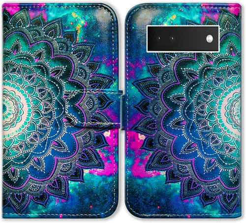 Vista 17 de Bcov Funda para Pixel 6a, diseño de pájaro negro de cuero verde con tapa para teléfono con ranura para tarjetas, soporte para Google Pixel 6a