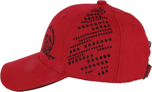 Vista 4 de Dodge Sombrero bordado SRT Hellcat Performance con protección UV y absorción de humedad para hombre Gorra de papá, Rojo/Negro