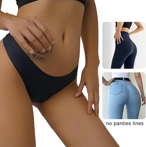 Vista 4 de Bolivelan Womens Mid-Rise Seamless Thongs Comfy Underwear G-Strings Panties