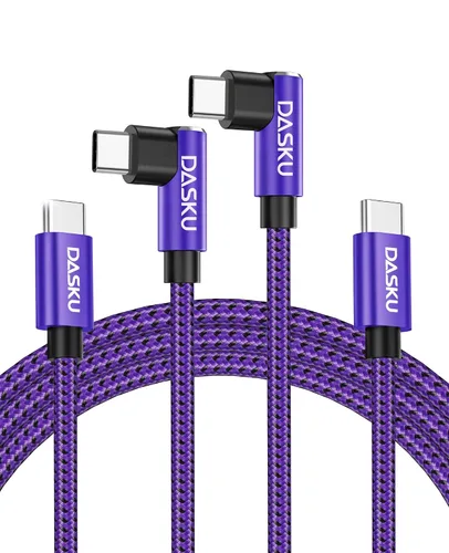 Vista 19 de Cable USB a USB C de 90 grados de 60 W, carga rápida de 3 pies, paquete de 2 cables USB A a USB C, cable USB tipo C de ángulo recto para iPhone Negro