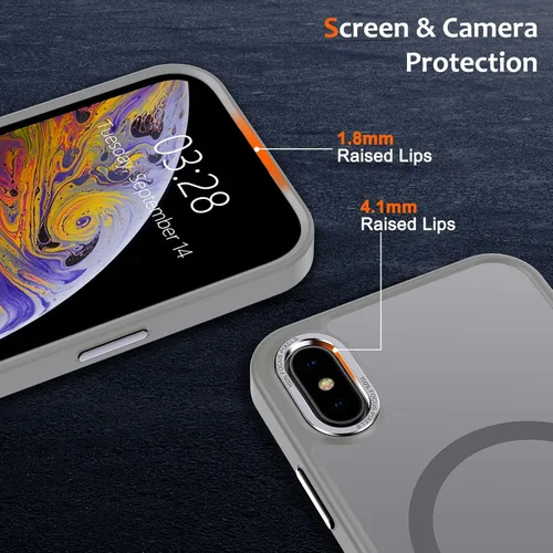 Vista 1145 de Anuck - Funda magnética para iPhone 11 compatible con MagSafe, carcasa trasera mate translúcida dura, borde de TPU, delgada, resistente a impactos