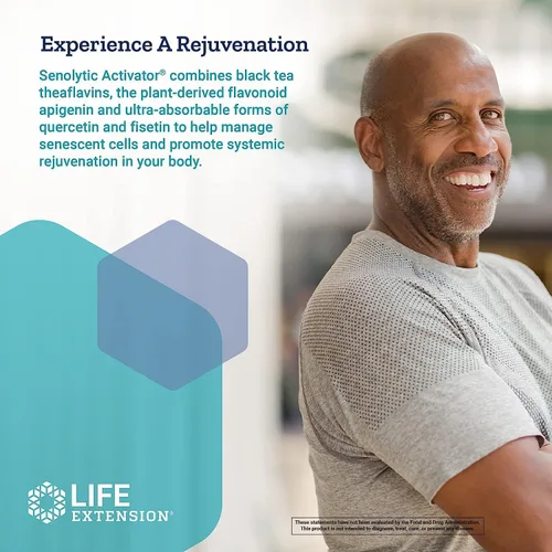 Vista 7 de Life Extension Regenerador celular NAD+, Resveratrol Elite, activador senolítico con quercetina, fisetina, teaflavinas para la salud celular, 30
