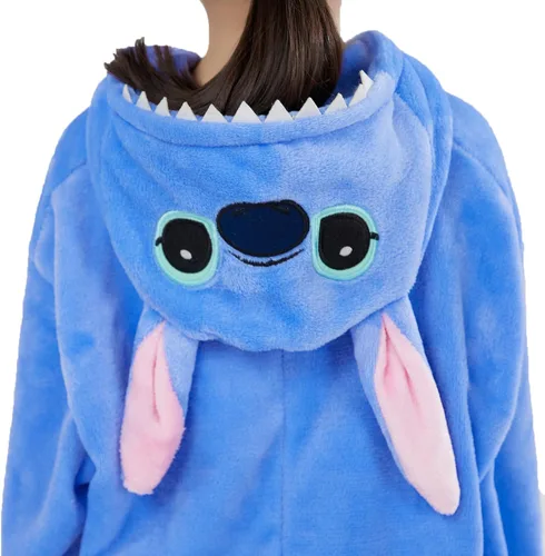 Vista 4 de EWAN RPICE Pijama unisex de animales para niños, pijamas unisex para adultos, disfraz de Halloween, mameluco de cosplay de animales de una pieza