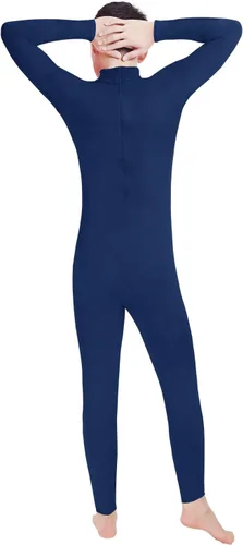 Vista 5 de Shinningstar Zentai Unitard - Body de manga larga con cuello alto y elastano para hombre