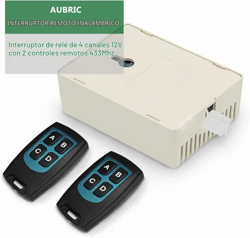 Vista 2 de Interruptor Remoto de Relé de 12V Interruptor de Control Remoto Inalámbrico RF Módulo de Relé de 4 Canales Transmisor de 433Mhz Kit Receptor