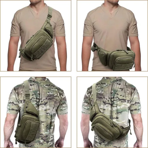 Vista 7 de LIVANS Cangurera de transporte oculto, bolsa táctica para pistola de transporte para hombre, funda de ocultación para armas de 1911 y G 17, 19, 20