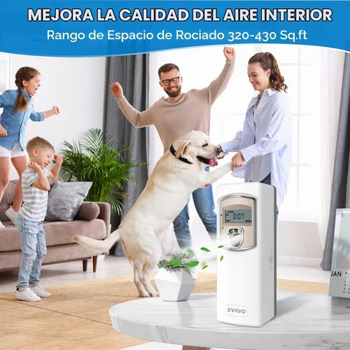 Vista 8 de SVAVO Dispensador Automático de Fragancia LCD - Dispensador de Aire Fresco Automático Programable en Aerosol, Montaje en Pared/Independiente, ABS
