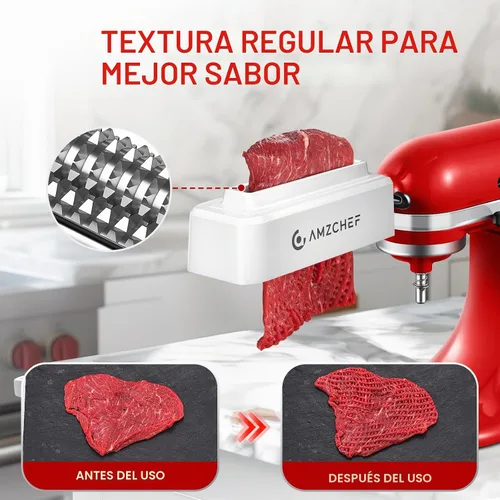Vista 4 de Accesorio para ablandador de carne para batidoras de pie, color blanco