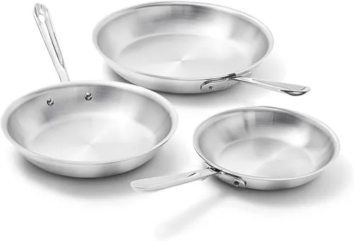 Vista 10 de All-Clad D3® Sartén de acero inoxidable de 10 pulgadas, fabricada en los Estados Unidos