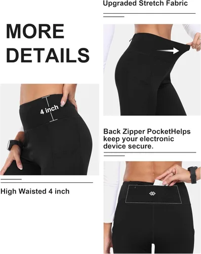 Vista 5 de MoFiz Leggings con forro polar para mujer, pantalones deportivos de invierno con aislamiento térmico, resistentes al agua, pantalones de senderismo