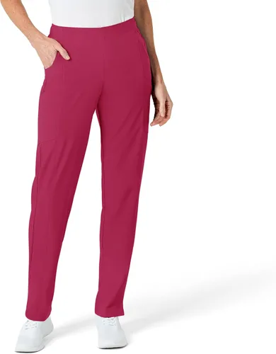 Vista 16 de WonderWink pantalones de cargo de frente plana para mujer Gris carbón jaspeado