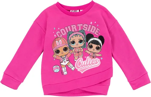 Vista 2 de L.O.L. Surprise! Fierce Bhaddie Flipside Unity - Conjunto de sudadera y leggings de forro polar cruzado para niñas pequeños a niños grandes, Rosado