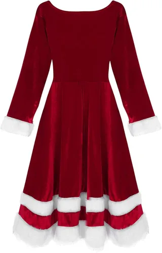 Vista 4 de dPois Conjunto de disfraces de terciopelo suave para mujer, disfraz de Papá Noel, disfraz de Navidad
