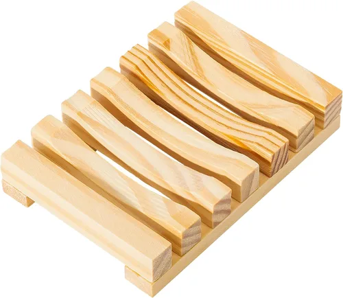 Vista 7 de Urbanstrive Jabonera de madera natural, bandeja de jabón para baño, biodegradable, cero residuos, sin plástico, color carbón