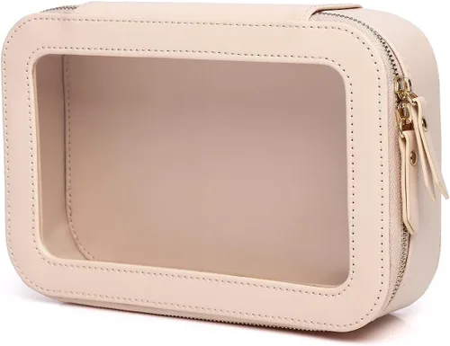 Vista 69 de Pinkmik Pequeña bolsa de maquillaje, mini estuche transparente para maquillaje y neceser con cremallera, organizador de bolsos para mujer