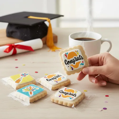 Vista 4 de Paquete de 4 cestas de regalo de felicitaciones para niños, hombres, mujeres, amigos de graduación Sin frutos secos, Kosher