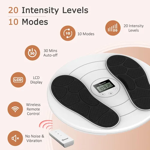 Vista 4 de KNQZE Masajeador de pies para aliviar el dolor de neuropatía - TENS + EMS, tecnología de doble pulso, 10 modos, 20 intensidades, control remoto