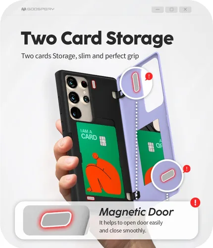 Vista 129 de GOOSPERY Parachoques magnético para puerta compatible con Galaxy S9 Plus, tarjetero tipo billetera con cierre automático por iman, funda protectora